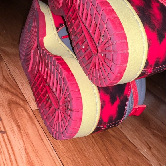 nike dunk high 1985 red acid wash sneakers mens size 7.5 - Picture 6 of 7